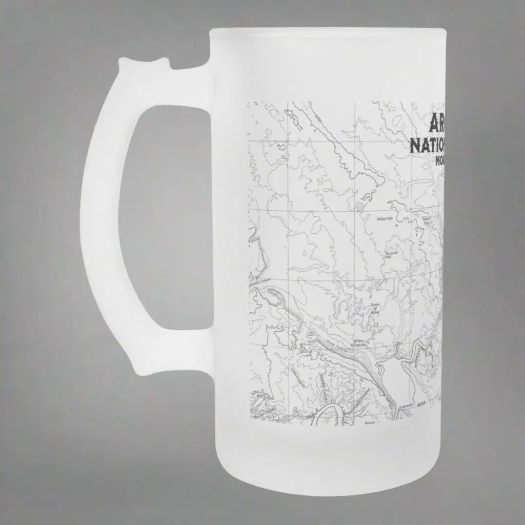 Arches National Park Topographic Frosted Pint Mug Moab Utah Drinkware teelaunch