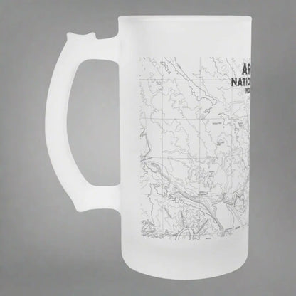 Arches National Park Topographic Frosted Pint Mug Moab Utah Drinkware teelaunch