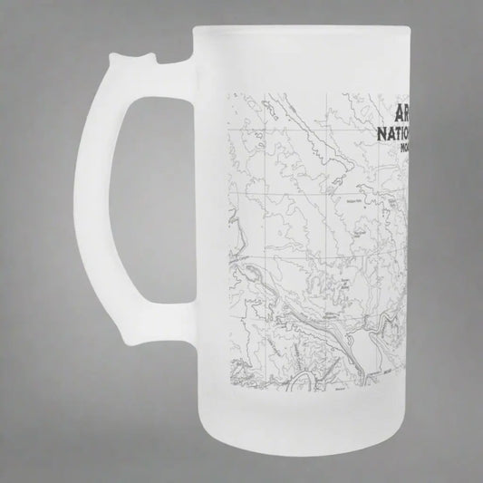 Arches National Park Topographic Frosted Pint Mug Moab Utah Drinkware teelaunch