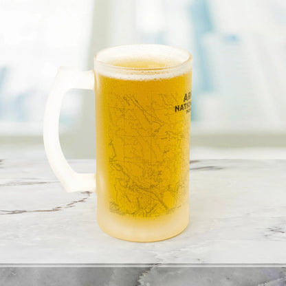 Arches National Park Topographic Frosted Pint Mug Moab Utah Drinkware teelaunch