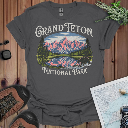 Grand Teton National Park Unisex T-Shirt T-Shirt Printify XS Charcoal