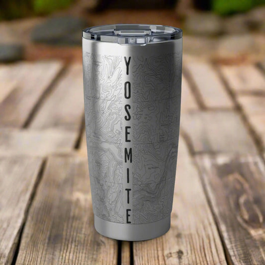 Yosemite National Park Topographic Tumbler 20oz Mug Printify
