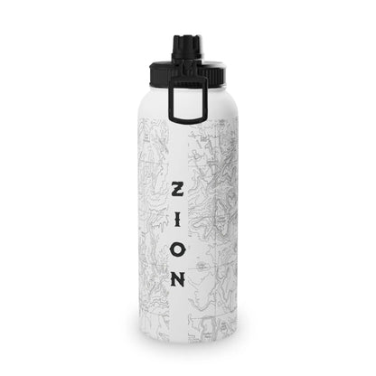 Zion National Park Insulated Stainless Steel Water Bottle (3 Sizes, 3 Lid Options) water bottle Printify White 32oz Sport Cap