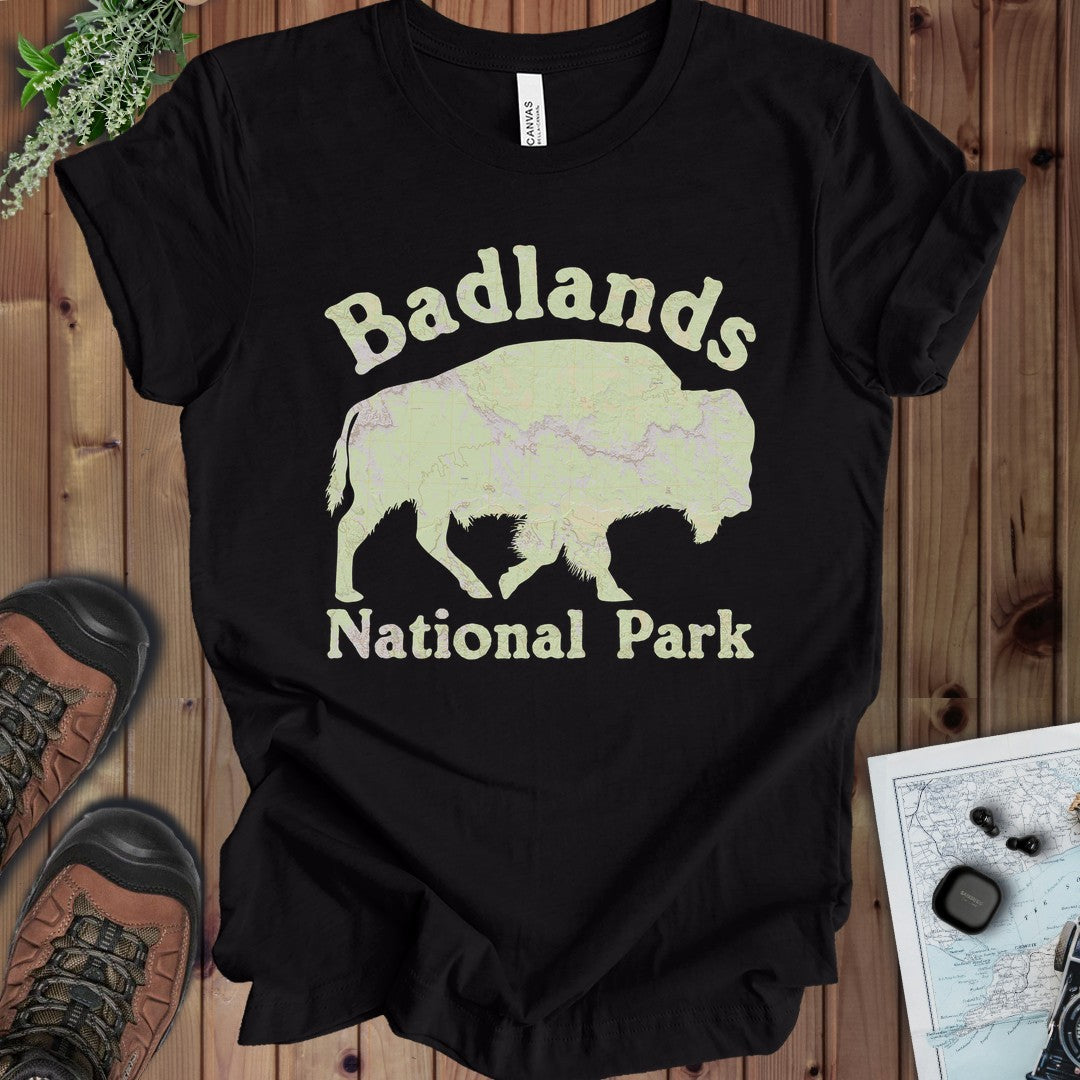 Badlands National Park topographic t-shirt alternate shirt color