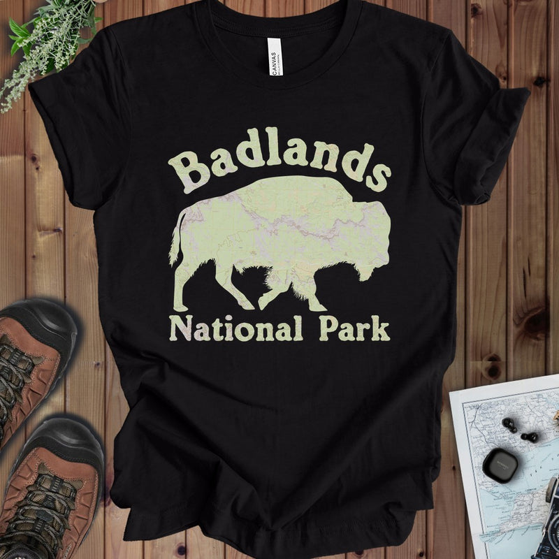 Badlands National Park topographic t-shirt alternate shirt color