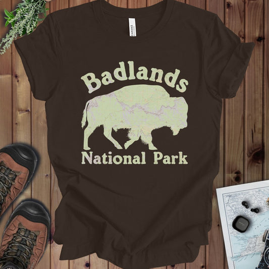 Badlands National Park topographic t-shirt primary product view