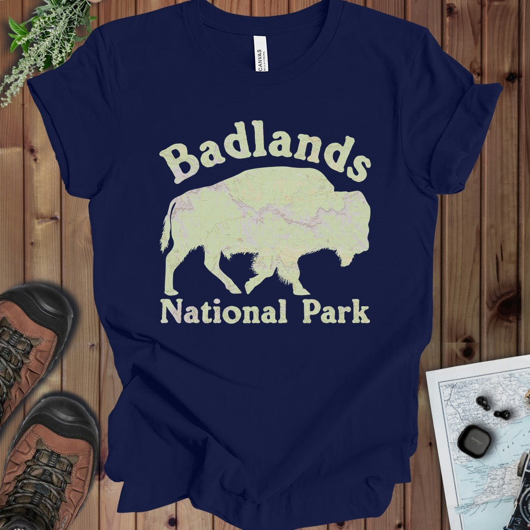 Badlands National Park topographic t-shirt alternate shirt color