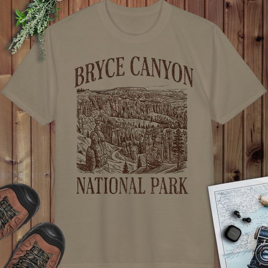 Badlands National Park Rustic 1 Performance T-Shirt in Prairie Dust