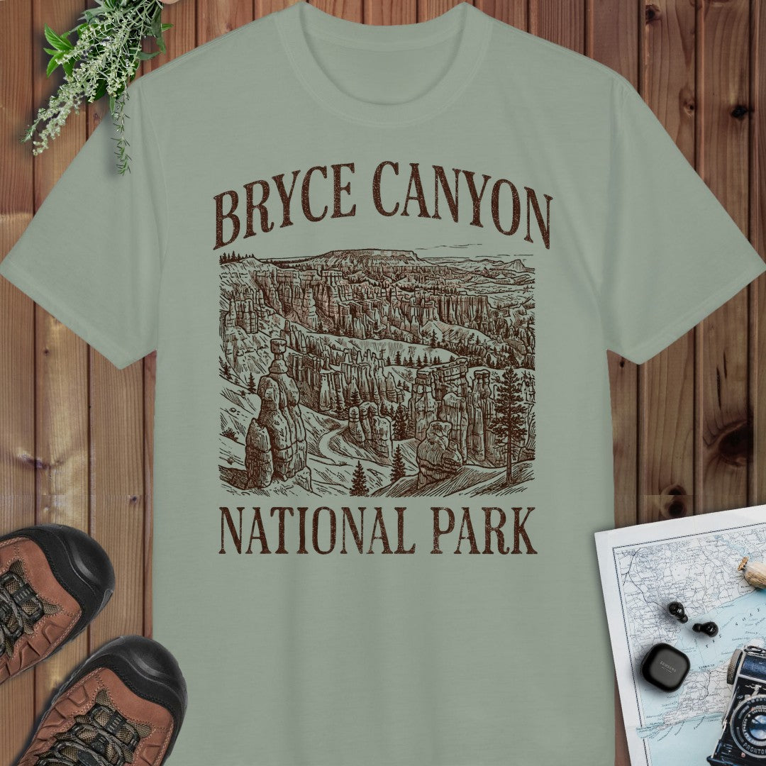 Badlands National Park Rustic 1 Performance T-Shirt in Sage