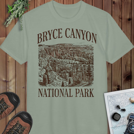 Badlands National Park Rustic 1 Performance T-Shirt in Sage