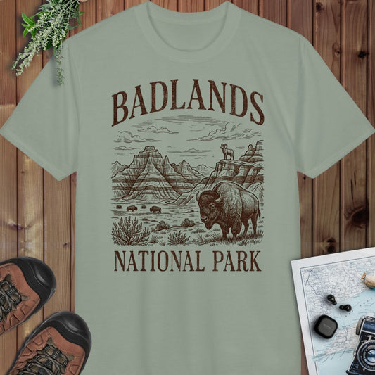 Badlands National Park Rustic Graphic T Shirt Performance T-Shirt in Sage