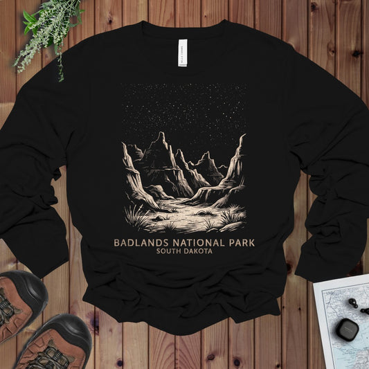 Badlands Nights Long Sleeve T-Shirt in Black