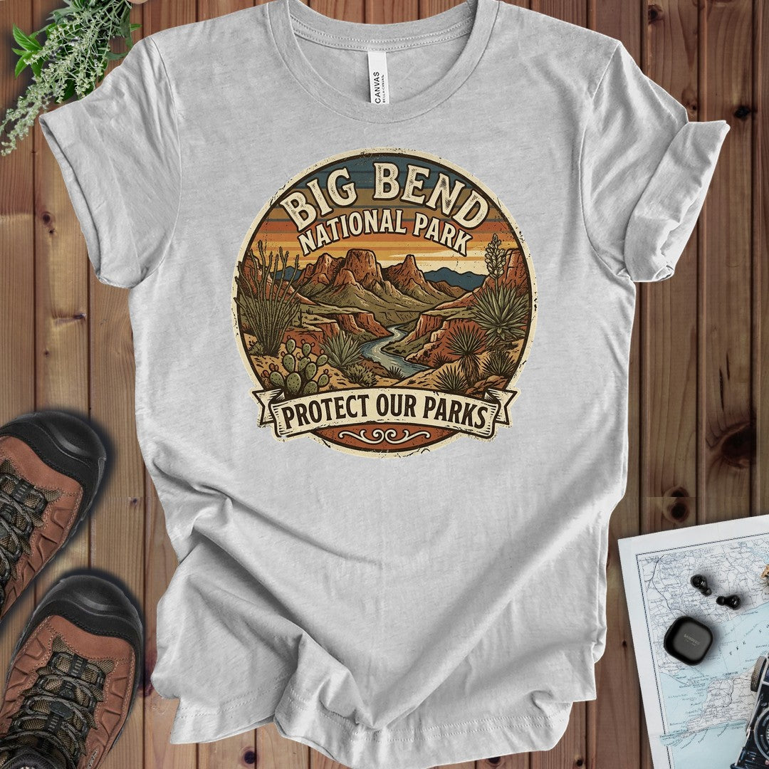 Big Bend National Park Protect Our Parks Kids Graphic T-Shirt in Athletic Heather