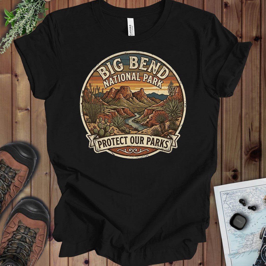 Big Bend National Park Protect Our Parks Kids Graphic T-Shirt in Black