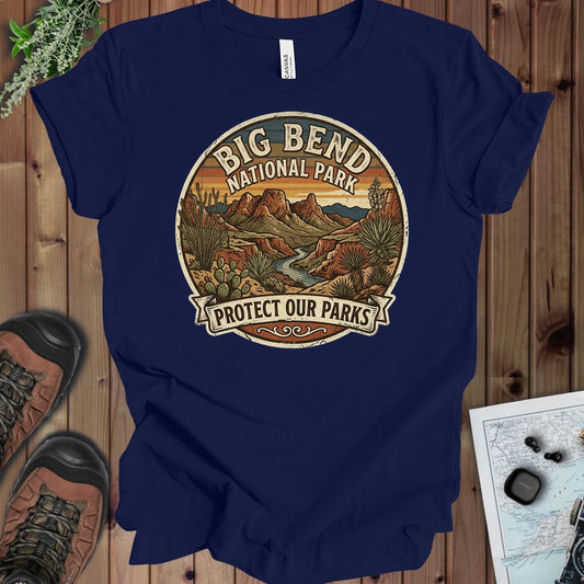 Big Bend National Park Protect Our Parks Kids Graphic T-Shirt in Navy