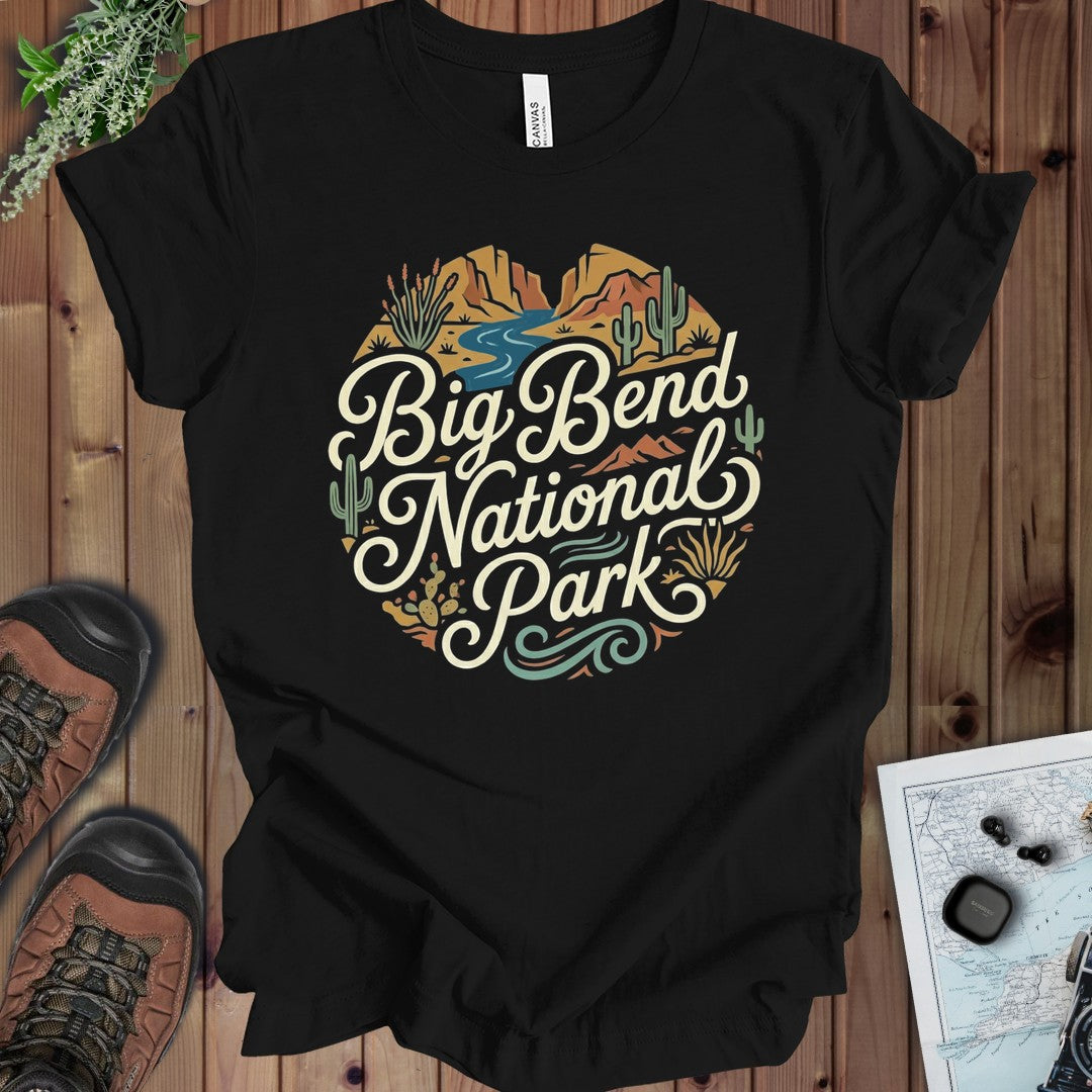 Big Bend National Park Curved Kids Graphic T-Shirt in Black