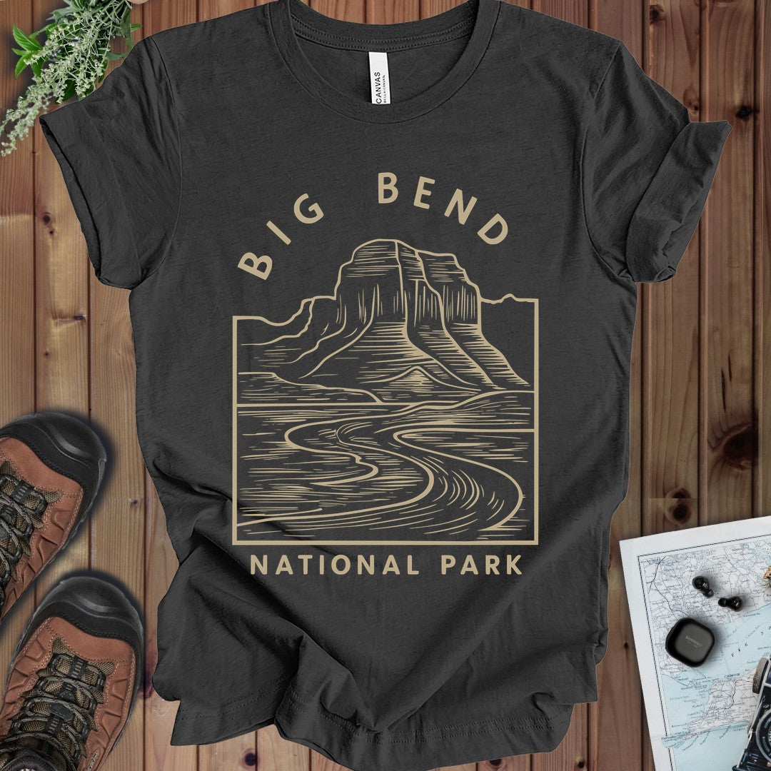 Big Bend National Park Kids Graphic T-Shirt in Dark Grey Heather