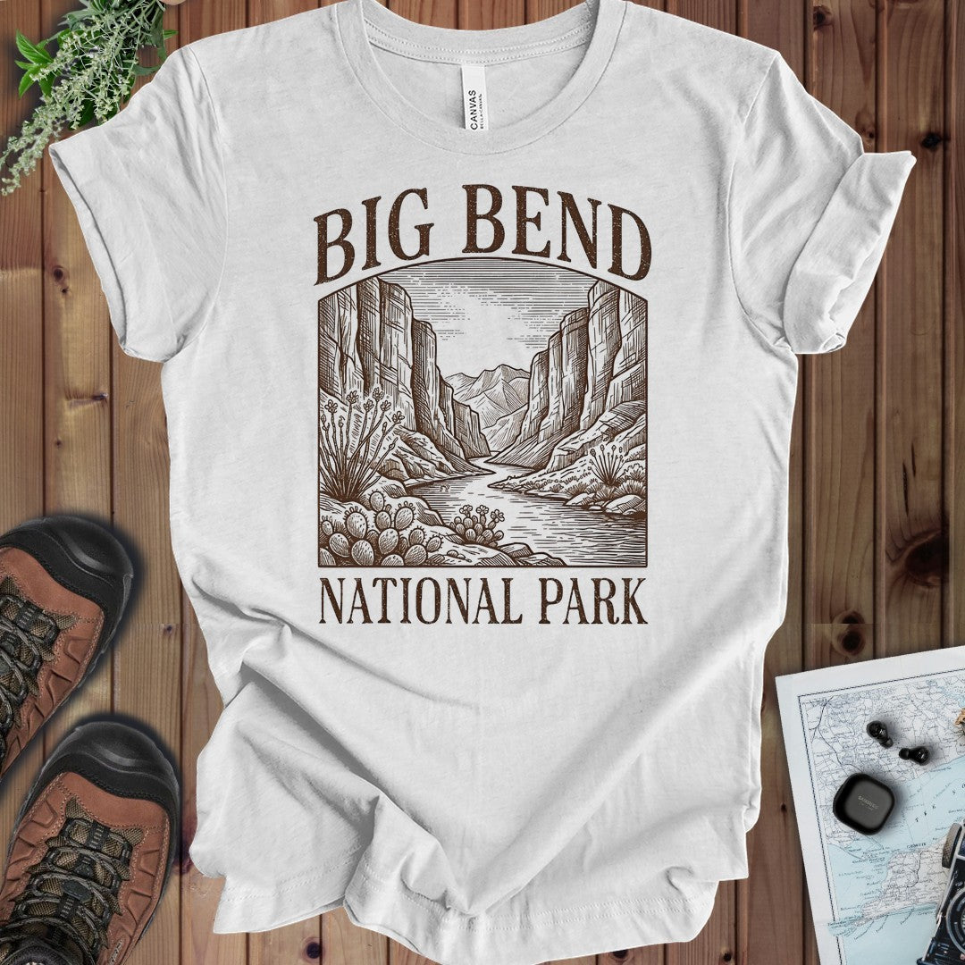 Big Bend National Park Kids Rustic Graphic T-Shirt in Ash