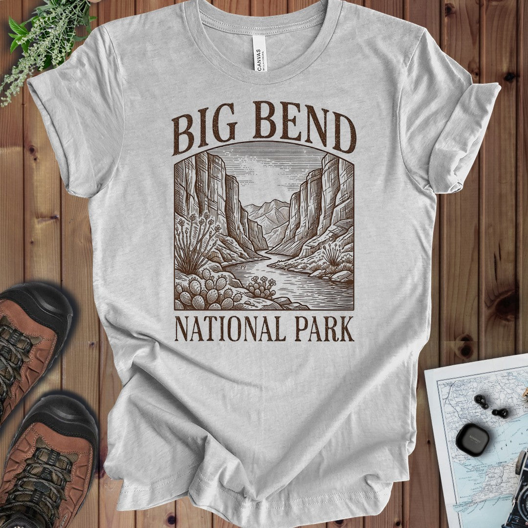 Big Bend National Park Kids Rustic Graphic T-Shirt in Athletic Heather