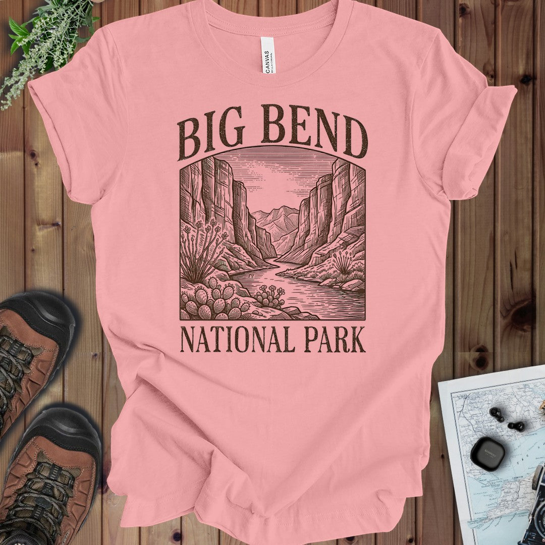 Big Bend National Park Kids Rustic Graphic T-Shirt in Pink