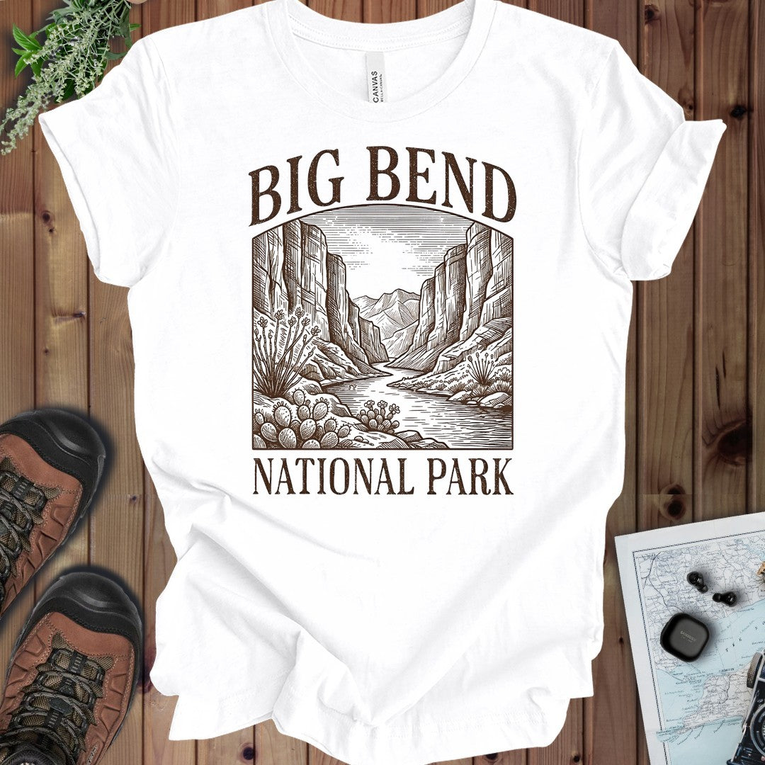 Big Bend National Park Kids Rustic Graphic T-Shirt in White
