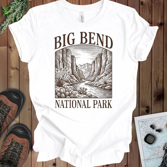 Big Bend National Park Kids Rustic Graphic T-Shirt in White