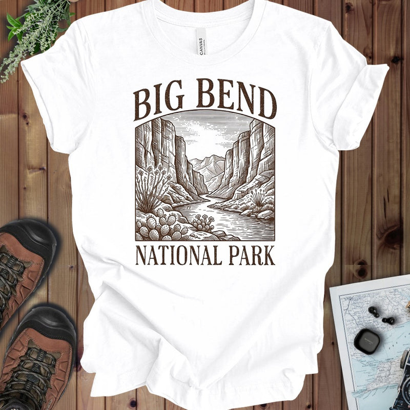 Big Bend National Park Kids Rustic Graphic T-Shirt in White