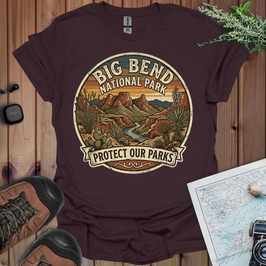Big Bend National Park Protect Our Parks Vintage Graphic T-shirt in Dark Chocolate