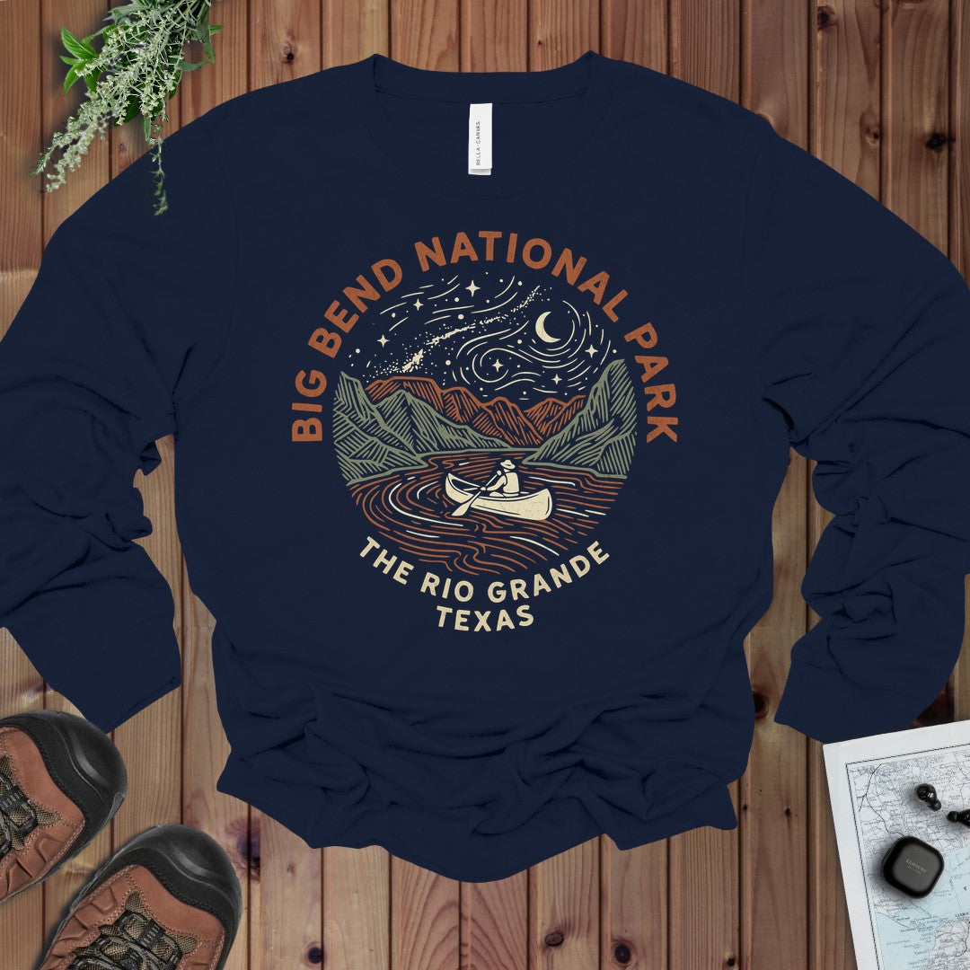 Big Bend National Park Rio Grande Long Sleeve T-Shirt in Navy