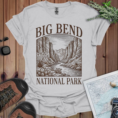 Big Bend National Park Rustic Graphic T-Shirt in Ice Grey