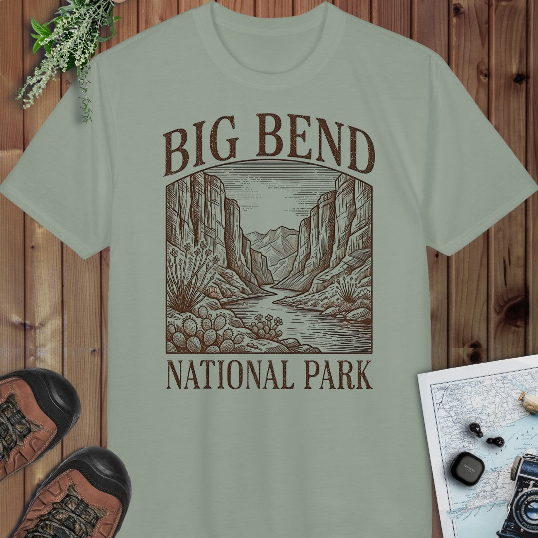 Big Bend National Park Rustic Graphic T Shirt Performance T-Shirt in Sage
