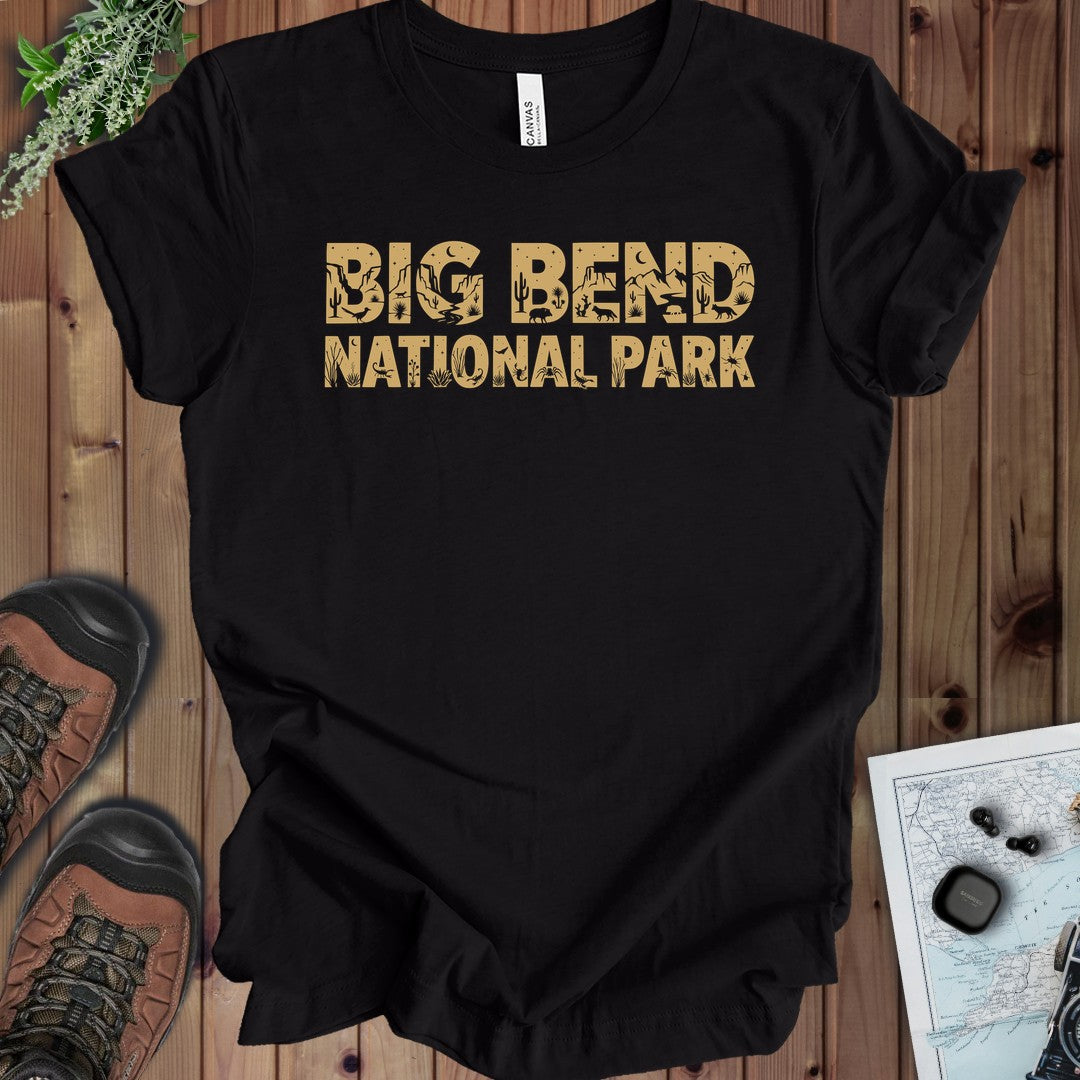 Big Bend National Park Silhouette Kids Graphic T-Shirt in Black Heather