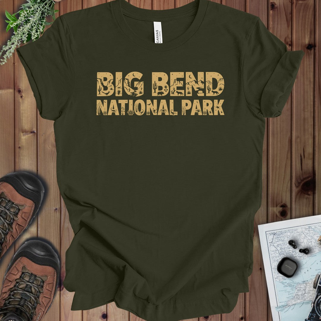Big Bend National Park Silhouette Kids Graphic T-Shirt in Dark Heather Grey