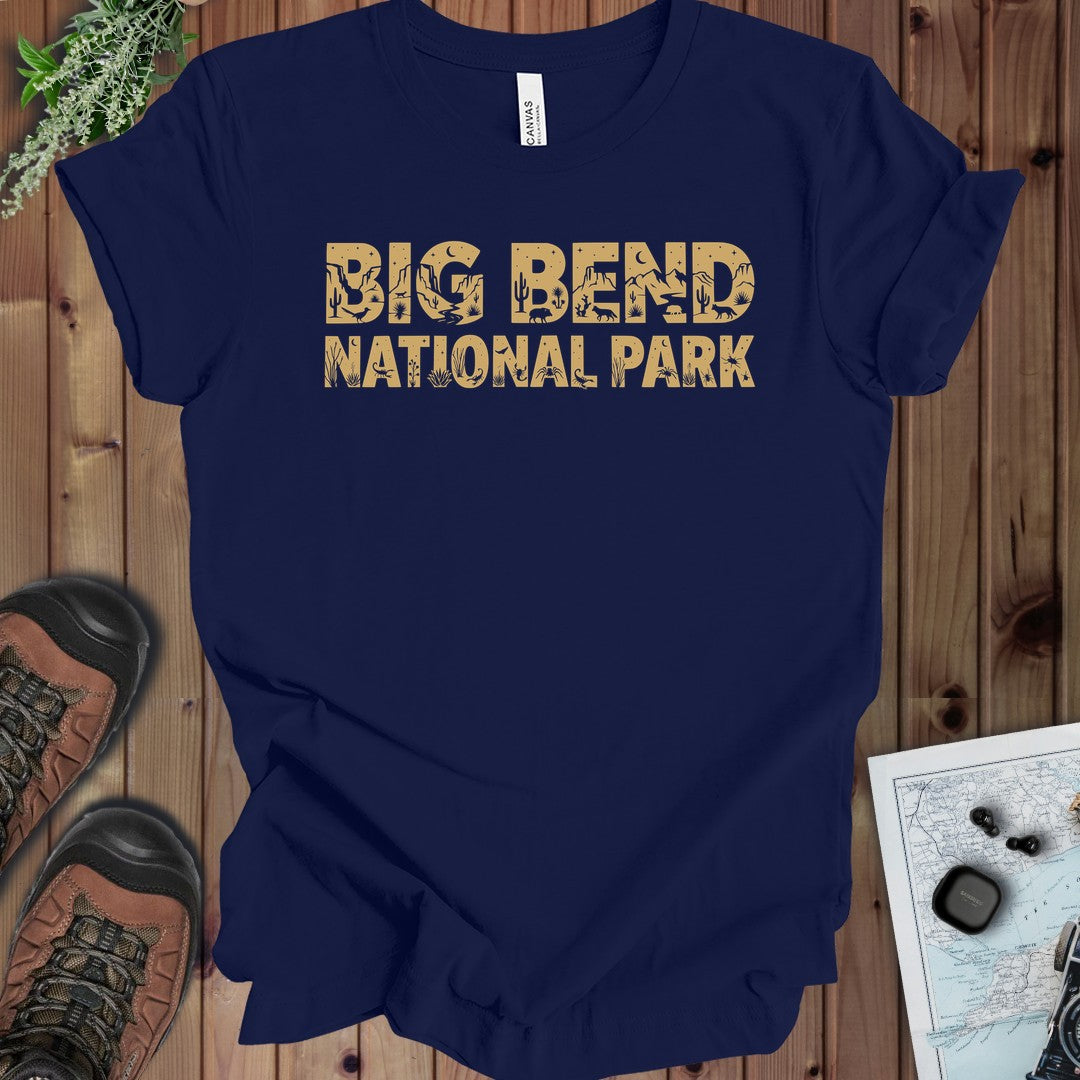 Big Bend National Park Silhouette Kids Graphic T-Shirt in Navy
