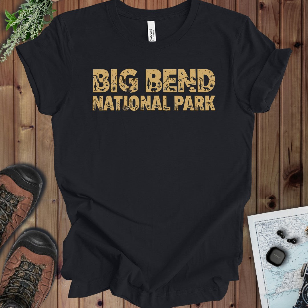 Big Bend National Park Silhouette Kids Graphic T-Shirt in Vintage Black