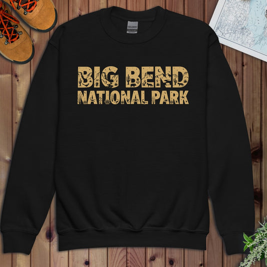 Big Bend National Park Silhouette Youth Sweatshirt in Black
