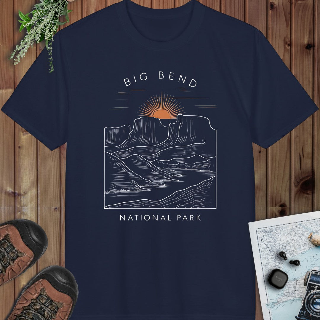 Big Bend National Park  Sunrise River Performance T-Shirt in Navy