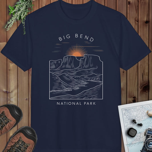 Big Bend National Park  Sunrise River Performance T-Shirt in Navy