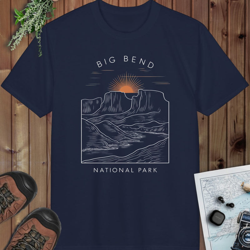Big Bend National Park  Sunrise River Performance T-Shirt in Navy
