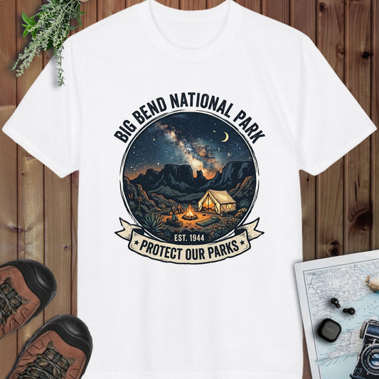 Big Bend National Park Protect Our Parks Campsite Performance T-Shirt in White