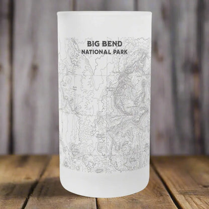 Big Bend National Park Topographic Frosted Pint Mug Drinkware teelaunch