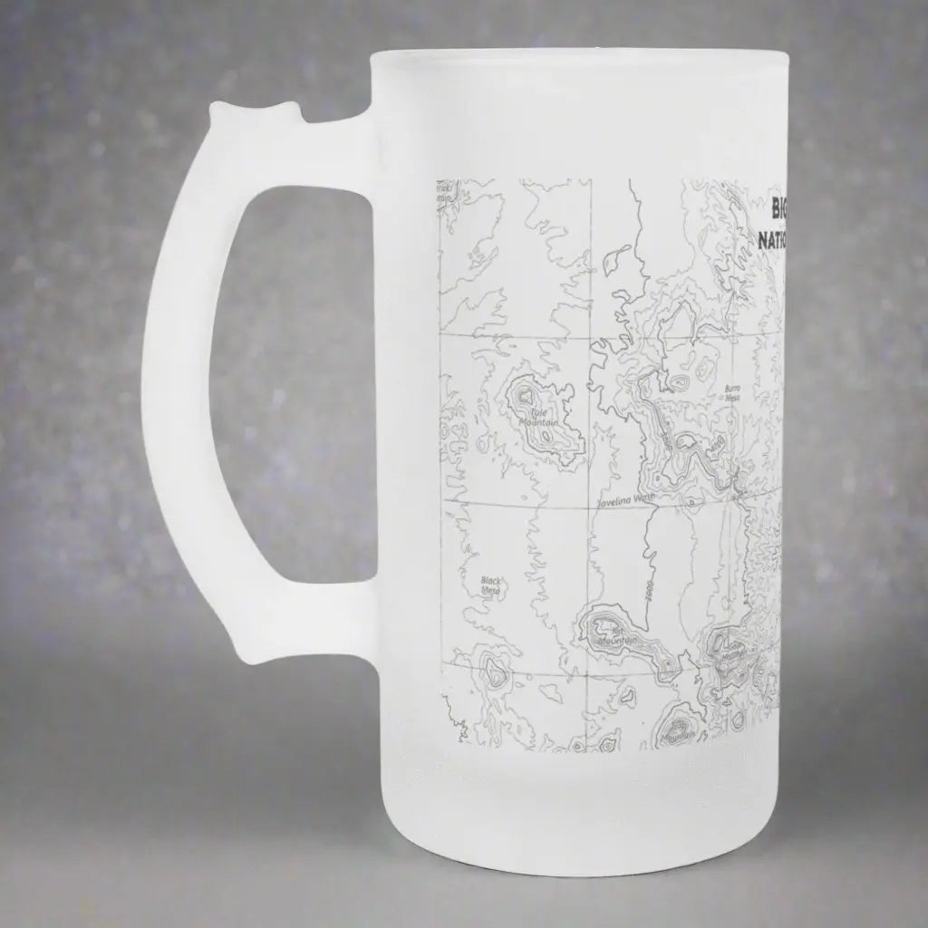 Big Bend National Park Topographic Frosted Pint Mug Drinkware teelaunch