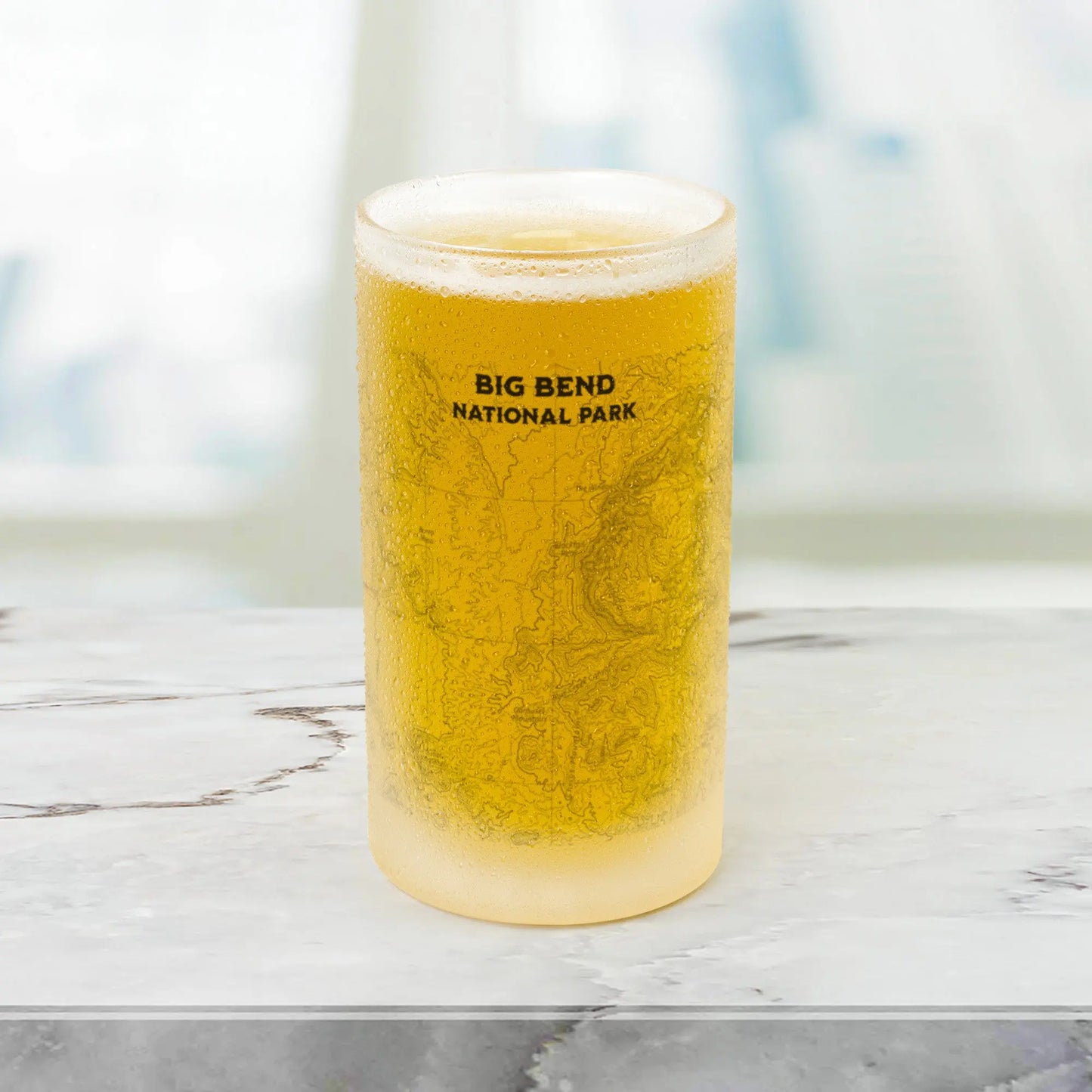 Big Bend National Park Topographic Frosted Pint Mug Drinkware teelaunch