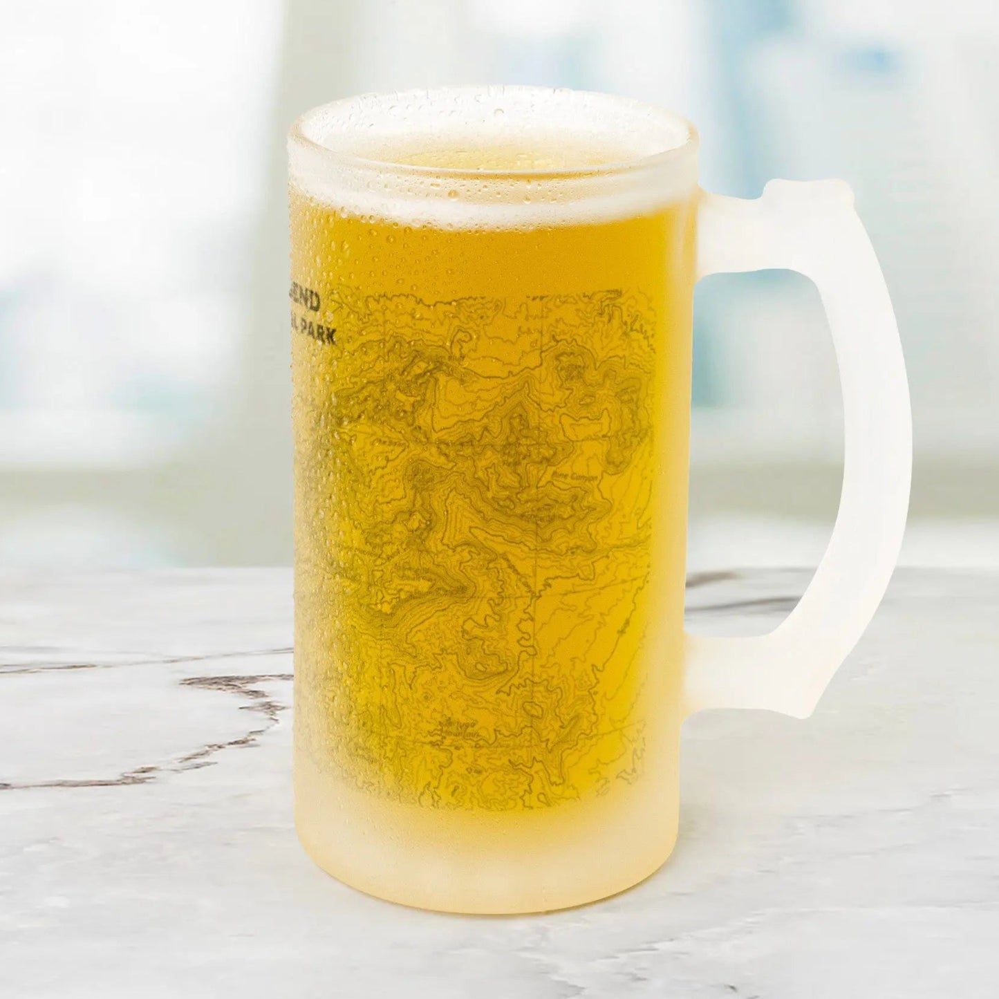 Big Bend National Park Topographic Frosted Pint Mug Drinkware teelaunch Default Title