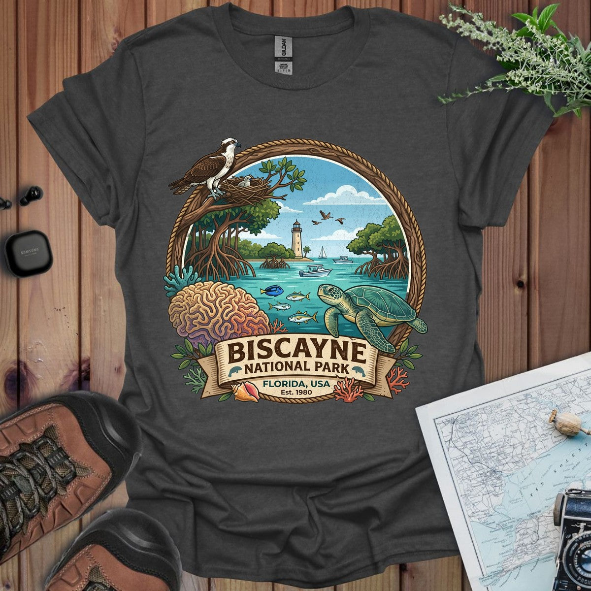 Biscayne National Park Graphic T-Shirt in Dark Heather