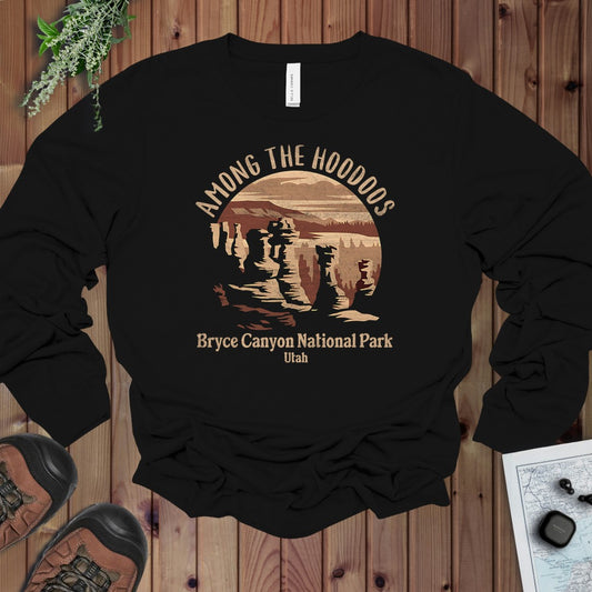 Bryce Canyon National Park Fit Soft T Shirt Among The Hoodoos Long Sleeve T-Shirt in Black