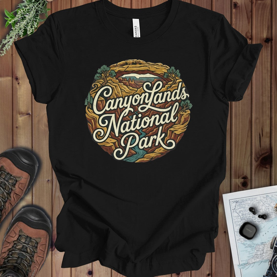 Canyonlands National Park Kids Curved Graphic T-Shirt in Black