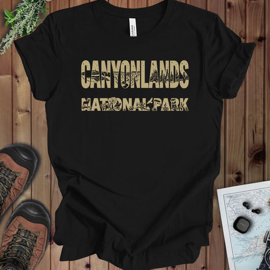 Canyonlands National Park Kids Silhouette Graphic T-Shirt in Black