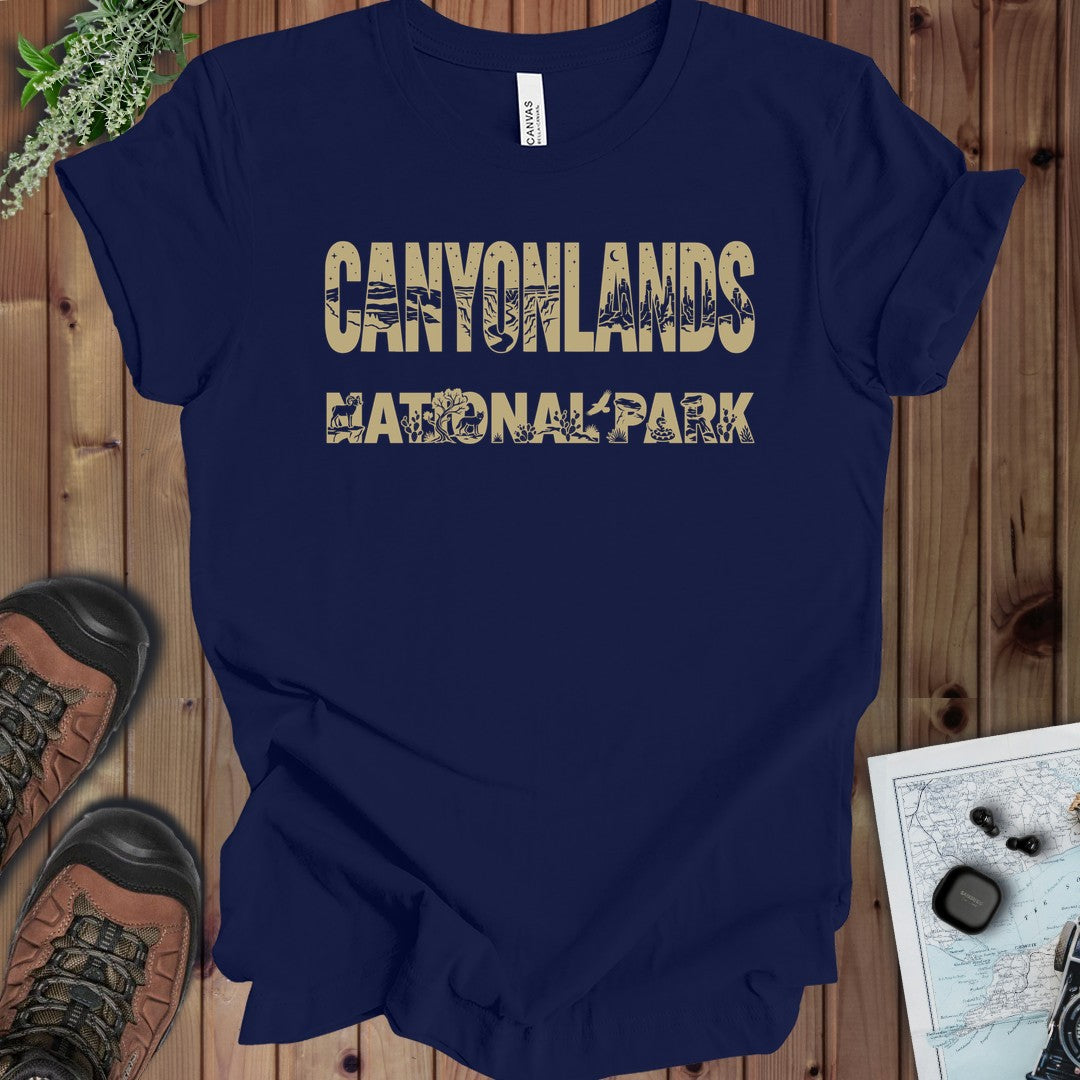Canyonlands National Park Kids Silhouette Graphic T-Shirt in Navy