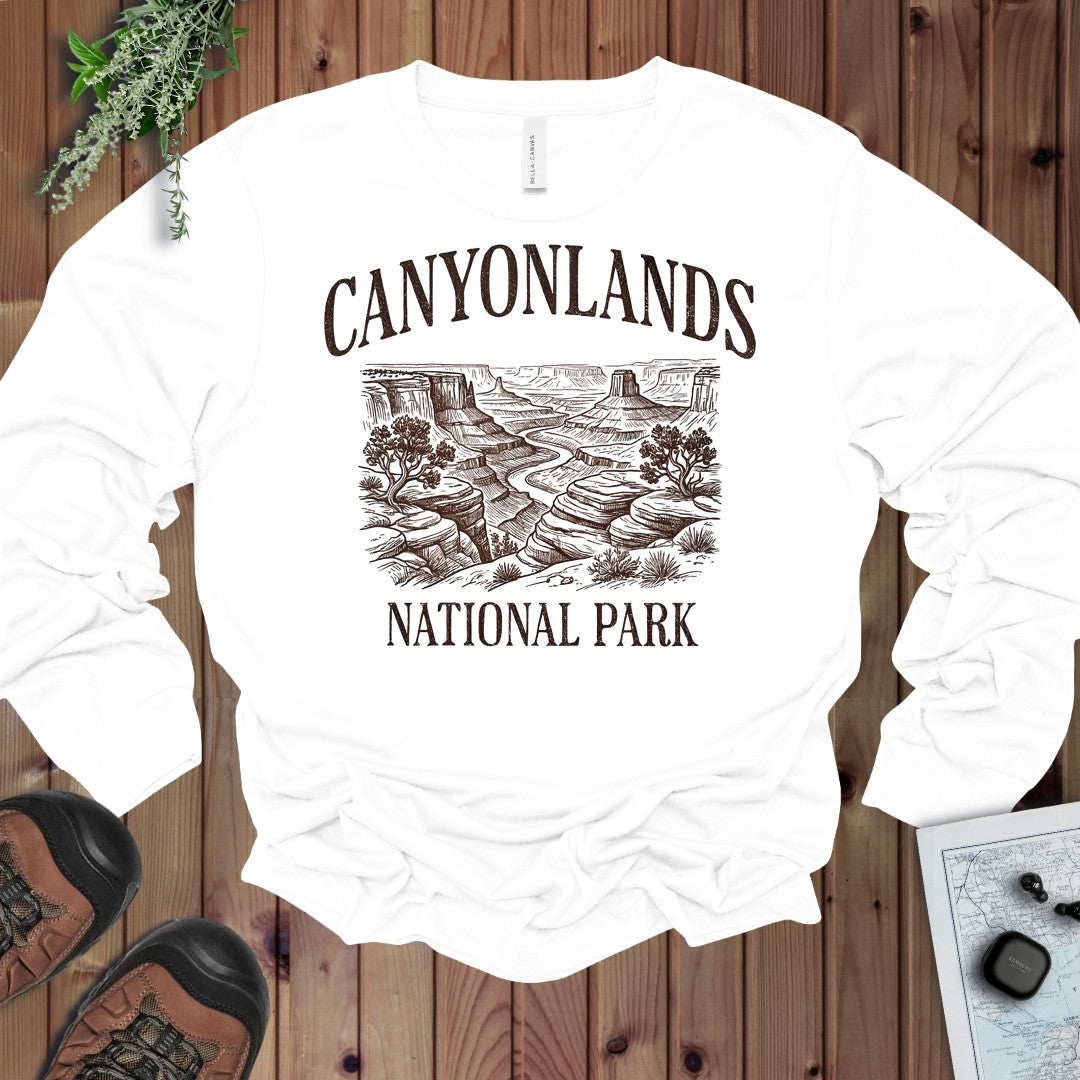 Canyonlands National Park Rustic Long Sleeve T-Shirt in White